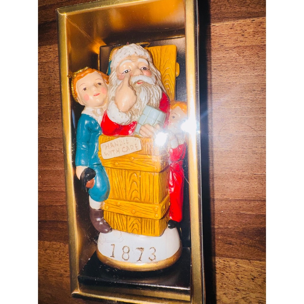 *RARE* Thomas Nash Handle With Care Santa Claus Christmas Ornament Circa 1873